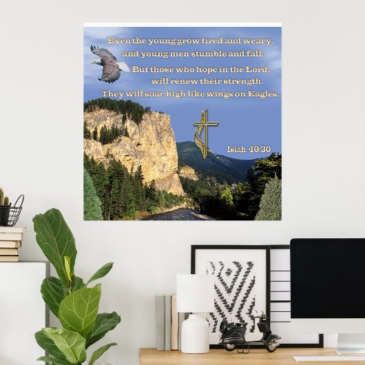 Isaiah 40:30-31 poster (Heimbüro)