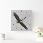 Isaiah 40:31 Aber sie, die Christlich warten Quadratische Wanduhr (Zuhause)