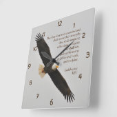 Isaiah 40:31 Aber sie, die Christlich warten Quadratische Wanduhr (Winkel)