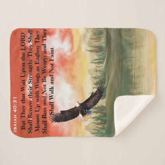 Isaiah 40:31 Adlerschrift Sherpadecke (Vorderseite (Horizontal))