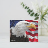 Isaiah 40:31 American Flag Mount Up on Eagle Wings Postkarte (Stehend Vorderseite)