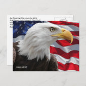 Isaiah 40:31 American Flag Mount Up on Eagle Wings Postkarte (Vorne/Hinten)