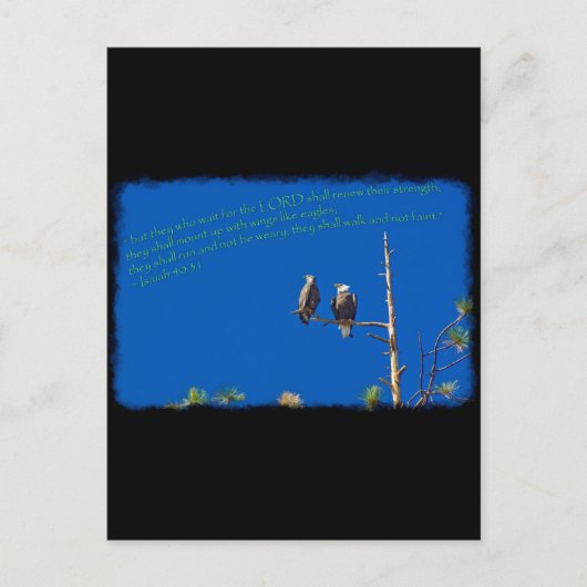 Isaiah 40:31 auf schwarz postkarte (Vorderseite)