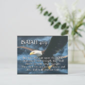 ISAIAH 40:31 Aufhängung mit Flügeln als EGLES Postkarte (Stehend Vorderseite)