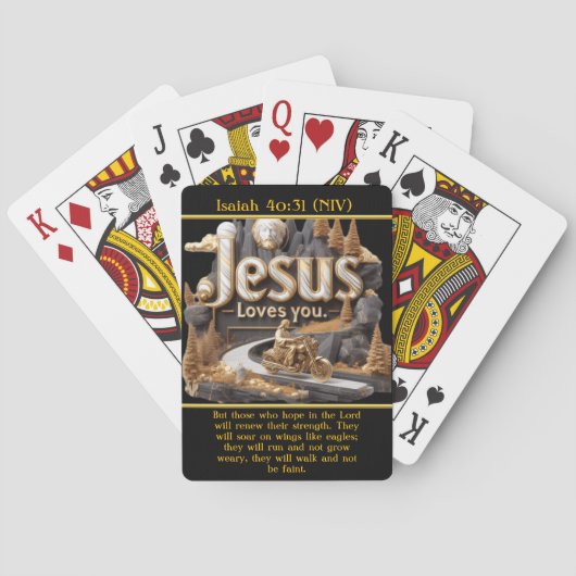 Isaiah 40:31 Aufstieg mit Jesus Spielkarten (Rückseite)