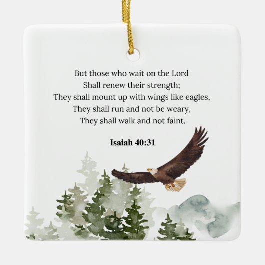 Isaiah 40:31 Berg mit Flügeln wie Adler Keramikornament (Vorderseite)