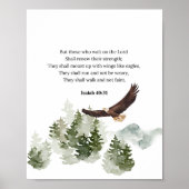 Isaiah 40:31 Berg mit Flügeln wie Adler Poster (Vorne)