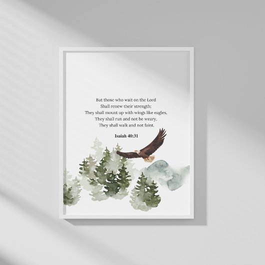 Isaiah 40:31 Berg mit Flügeln wie Adler Poster