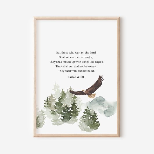 Isaiah 40:31 Berg mit Flügeln wie Adler Poster
