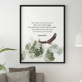 Isaiah 40:31 Berg mit Flügeln wie Adler Poster