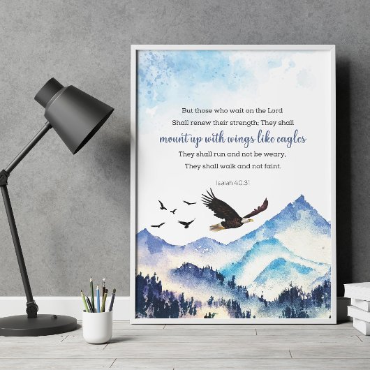 Isaiah 40:31 Berg mit Flügeln wie Adler Poster