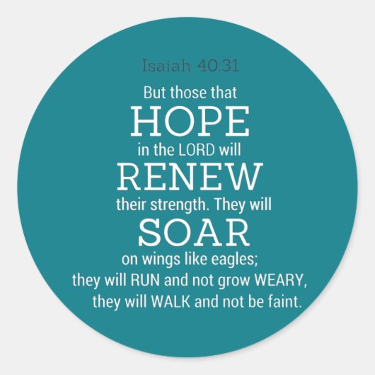 Isaiah-40-31 Bibelschrift Runder Aufkleber (Vorderseite)