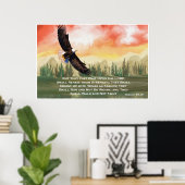 Isaiah 40:31 Bibelverse Monte on Wings Poster (Heimbüro)