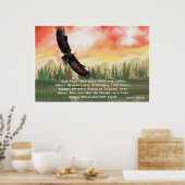 Isaiah 40:31 Bibelverse Monte on Wings Poster (Küche)