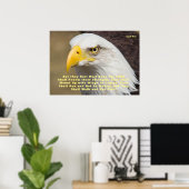 Isaiah 40:31 Bibelverse Monte on Wings Poster (Heimbüro)