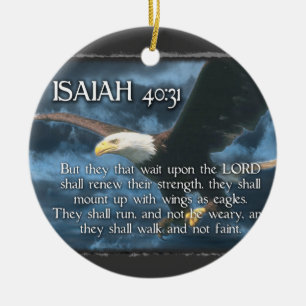 ISAIAH 40:31 BIBLE VERSE ORNAMENT - EAGLE WINGS
