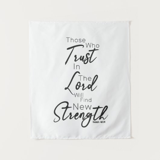 Isaiah 40:31 Bible Verse Script Schriftart Christl Wandteppich (Vorderseite)