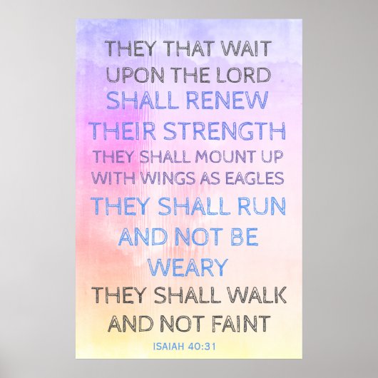 ISAIAH 40: 31, Christliches Poster (Vorne)