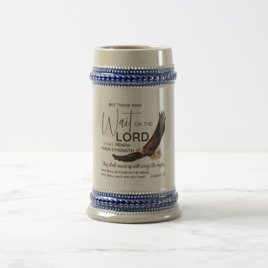 Isaiah 40:31 Die auf die Lord Scripture warten Bierglas (Mittel)