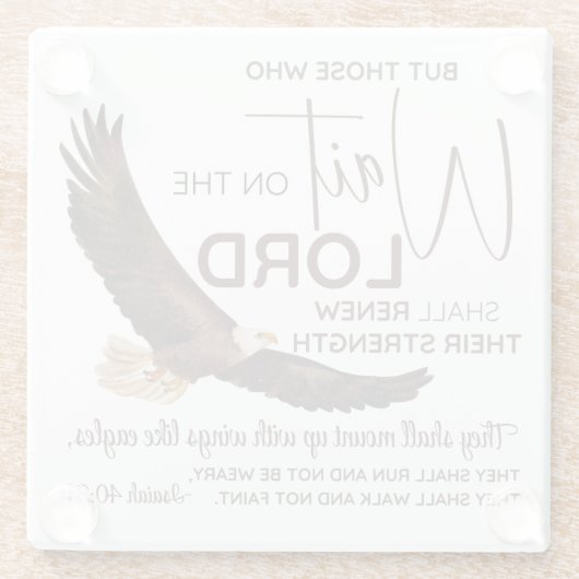 Isaiah 40:31 Die auf die Lord Scripture warten Glasuntersetzer (Rückseite)