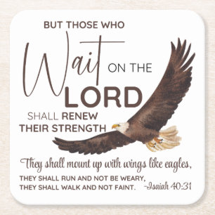 Isaiah 40:31 Die auf die Lord Scripture warten Rechteckiger Pappuntersetzer