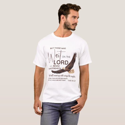 Isaiah 40:31 Die auf die Lord Scripture warten T-Shirt (Vorne ganz)