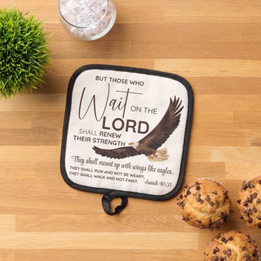 Isaiah 40:31 Die auf die Lord Scripture warten Topflappen (Oben Unten)