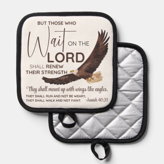 Isaiah 40:31 Die auf die Lord Scripture warten Topflappen (Vorderseite/Rückseite)