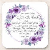 Isaiah 40:31 Die warten auf den Herrn Floral Getränkeuntersetzer (Vorderseite)