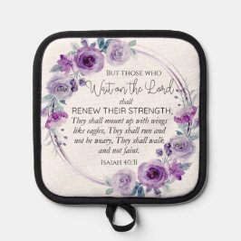 Isaiah 40:31 Die warten auf den Herrn Floral Topflappen