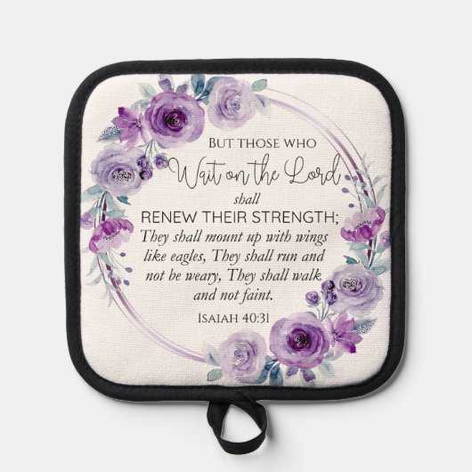 Isaiah 40:31 Die warten auf den Herrn Floral Topflappen (Vorderseite)