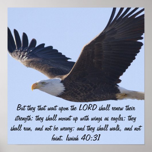 Isaiah 40:31 Eagle Peace Liebe Schicksal Geschenke Poster (Vorne)