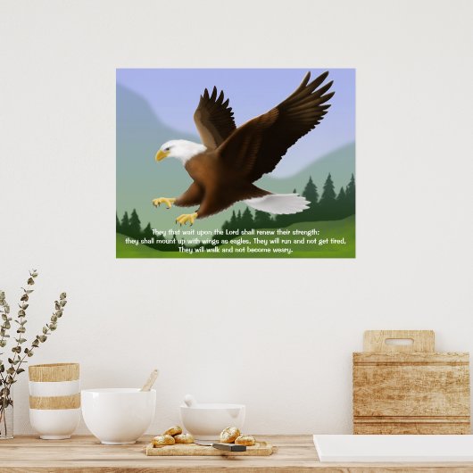 Isaiah 40:31 Eagle Print Poster (Küche)