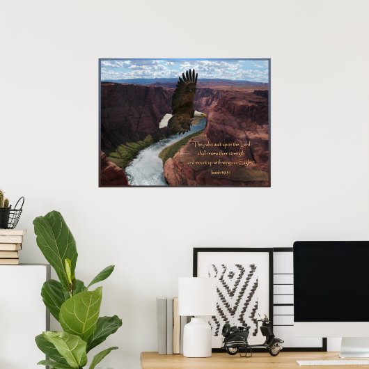 Isaiah 40:31 Eagle Scripture Poster Print (Heimbüro)