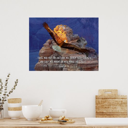 Isaiah 40: 31 Eagle Scripture Poster Print (Küche)