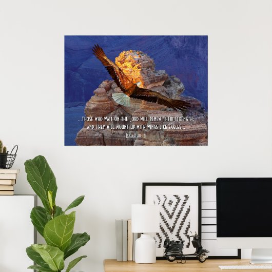 Isaiah 40: 31 Eagle Scripture Poster Print (Heimbüro)