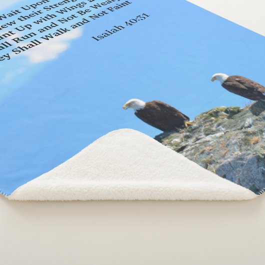 Isaiah 40:31 Eagle Scripture Sherpa Blanket Sherpadecke (3/4)