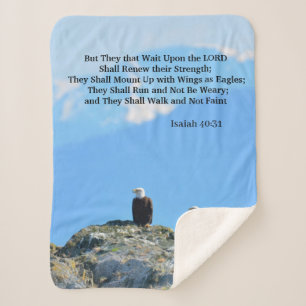 Isaiah 40:31 Eagle Scripture Sherpa Blanket Sherpadecke