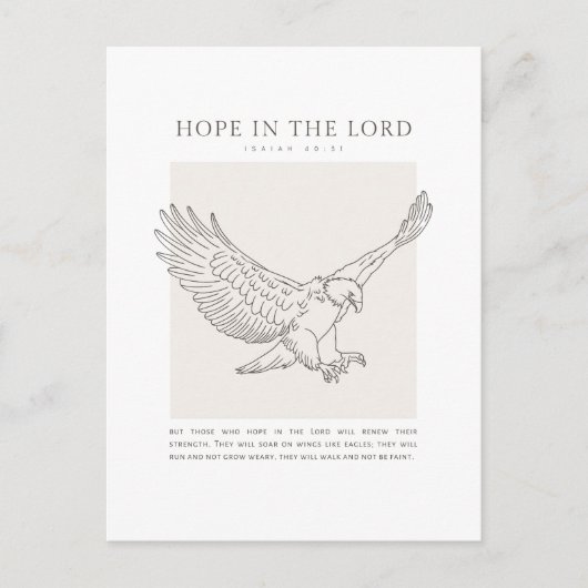 Isaiah 40:31 Hoffnung im Herrn Postkarte (Vorderseite)