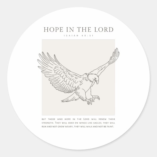 Isaiah 40:31 Hoffnung im Herrn Runder Aufkleber (Vorderseite)