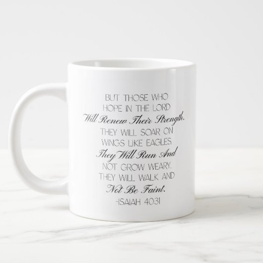 Isaiah 40:31 Hope Bible Verse Mug Jumbo-Tasse (Links)