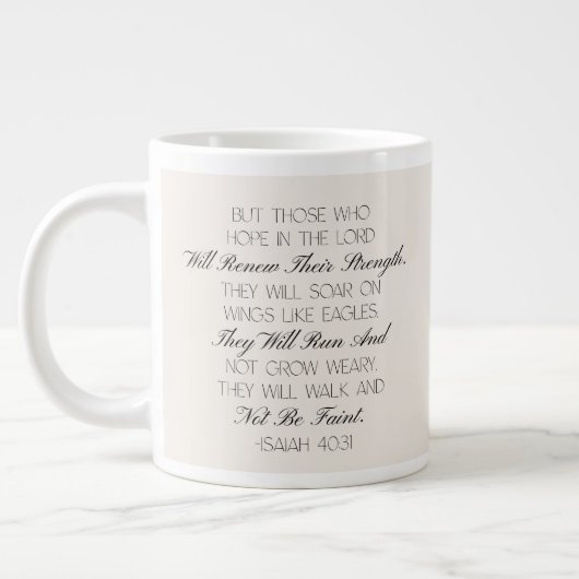 Isaiah 40:31 Hope Bible Verse Mug  Jumbo-Tasse (Links)