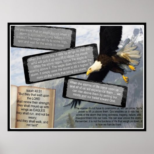 ISAIAH 40:31 INSPIRATIONELLE POSTER EAGLE WINGS (Vorne)