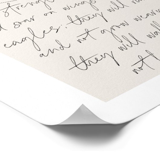 Isaiah 40:31 Minimal Boho Beige Arch Poster (Ecke)