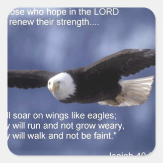 Isaiah 40:31 quadratischer aufkleber