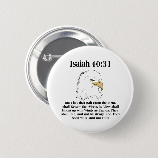 Isaiah 40:31 Schaltfläche Button (Vorne & Hinten)