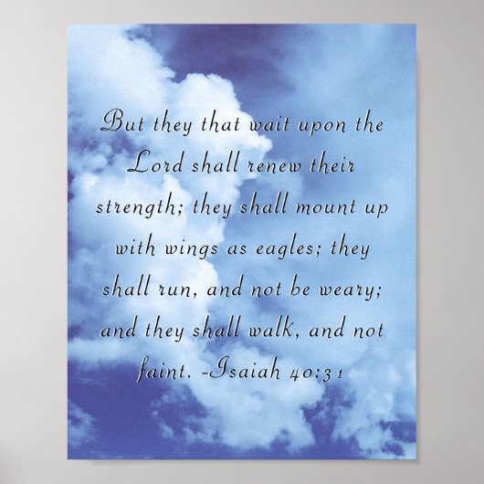 Isaiah 40:31 Schrift-Plakat Poster (Vorne)