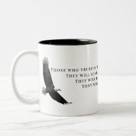 Isaiah 40:31 Schwarzer und Weißer Adler rasend Zweifarbige Tasse