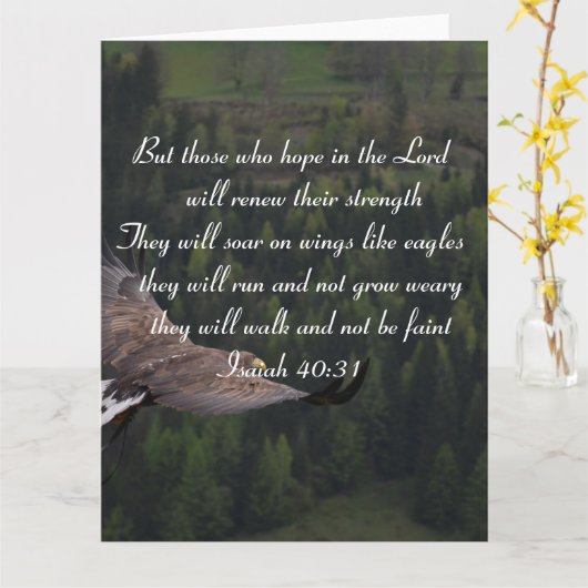 Isaiah 40:31 - Sie werden auf Flügeln wie Adler st Karte (Gelbe Blume)