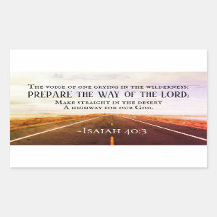 Isaiah 40:3-5 Vorbereitung den Weg des Herrn, Bibe Rechteckiger Aufkleber